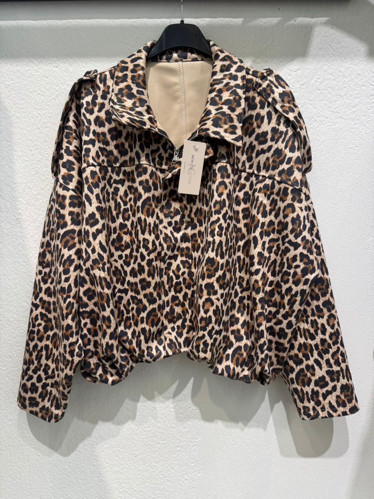 veste en suédine léopard