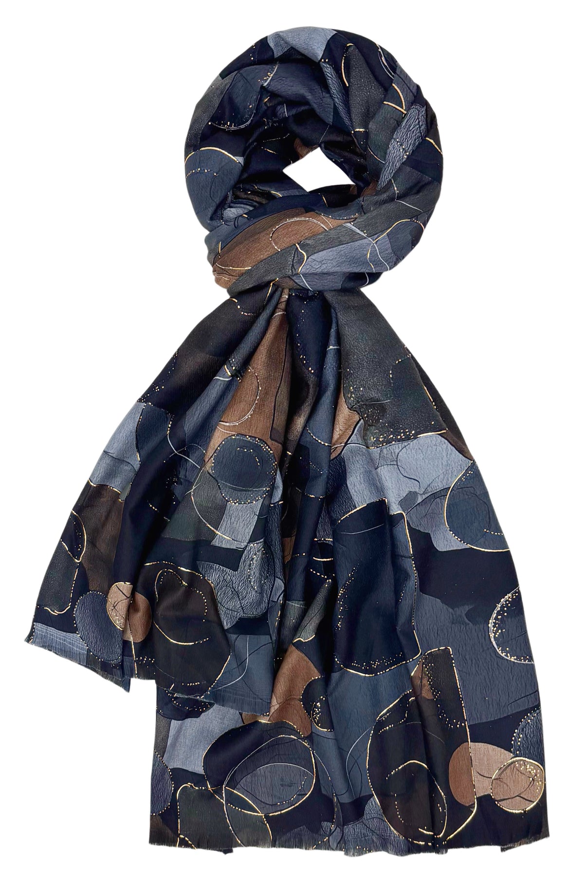 Foulard imprimé feuille avec dorure