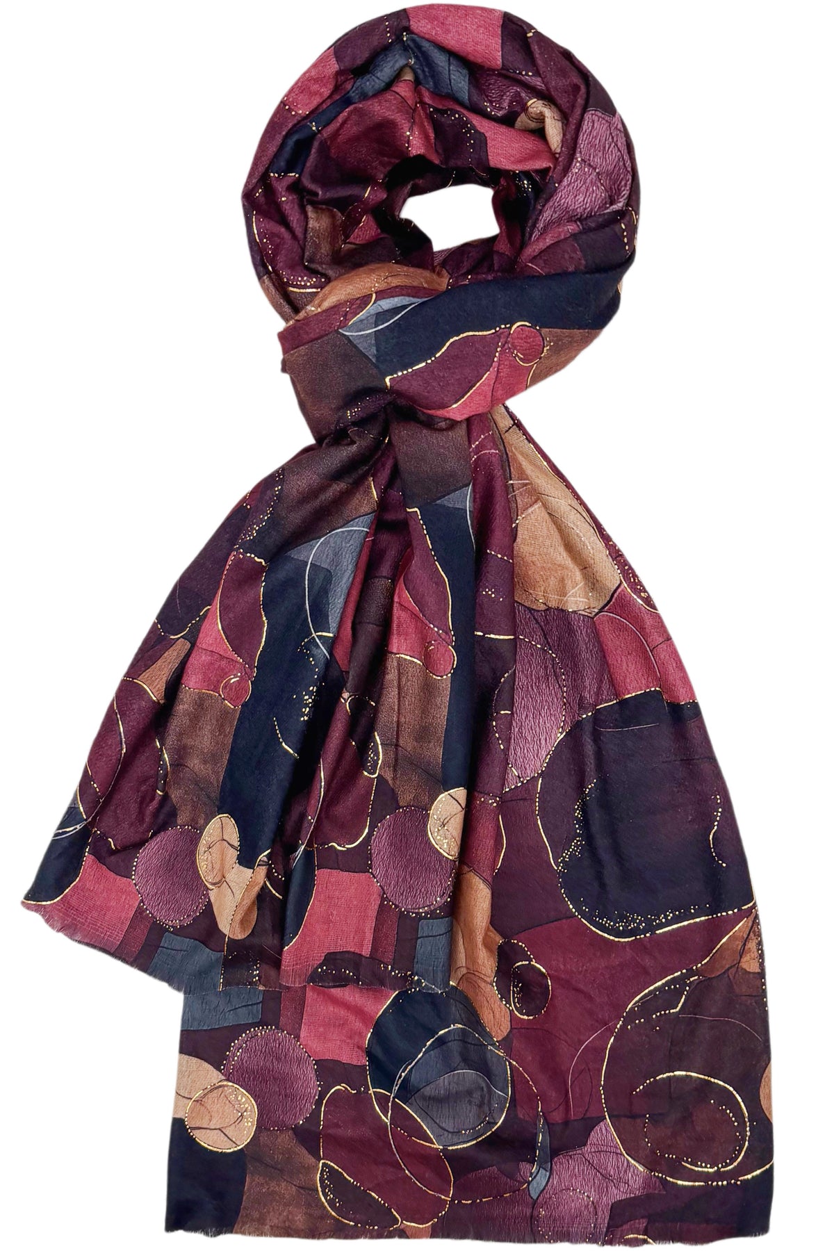 Foulard imprimé feuille avec dorure
