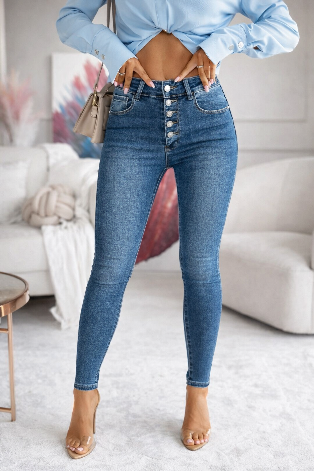 Jean skinny taille haute