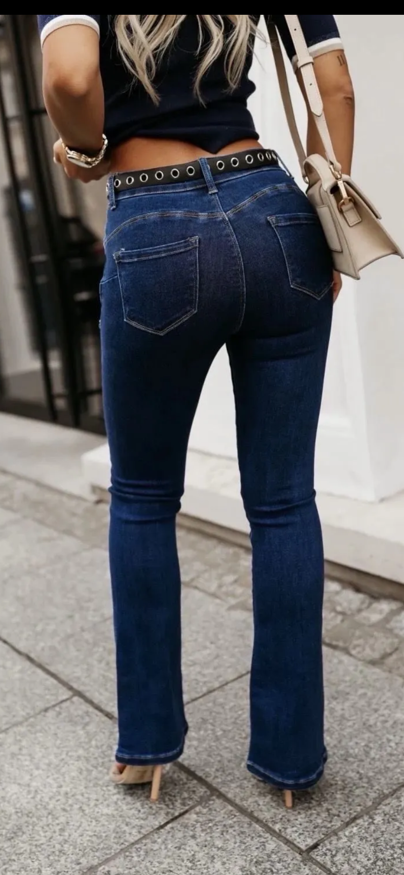 Jean flare taille haute