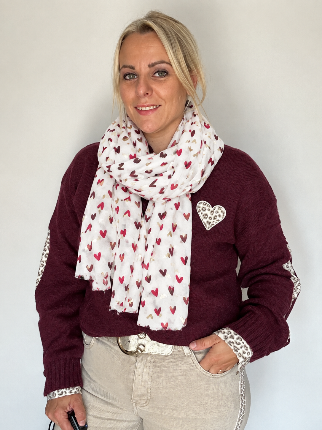 Foulard cœur avec dorure