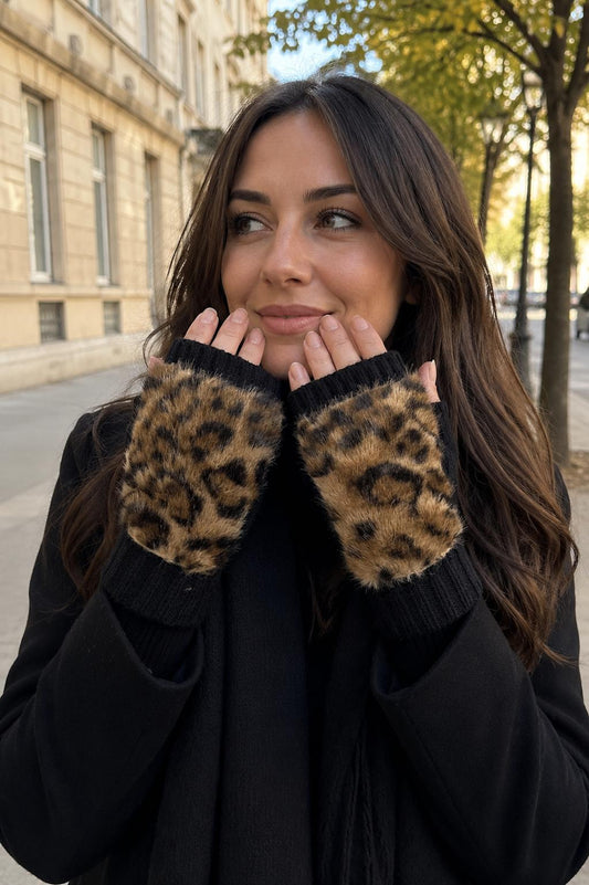 Gants avec dessus fourrure léopard 🐆