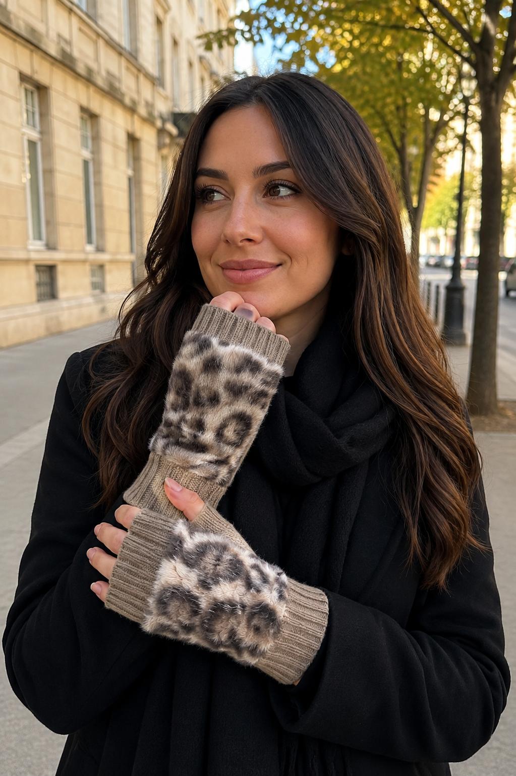 Gants avec dessus fourrure léopard 🐆