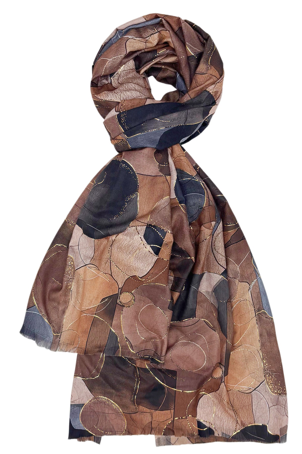 Foulard imprimé feuille avec dorure