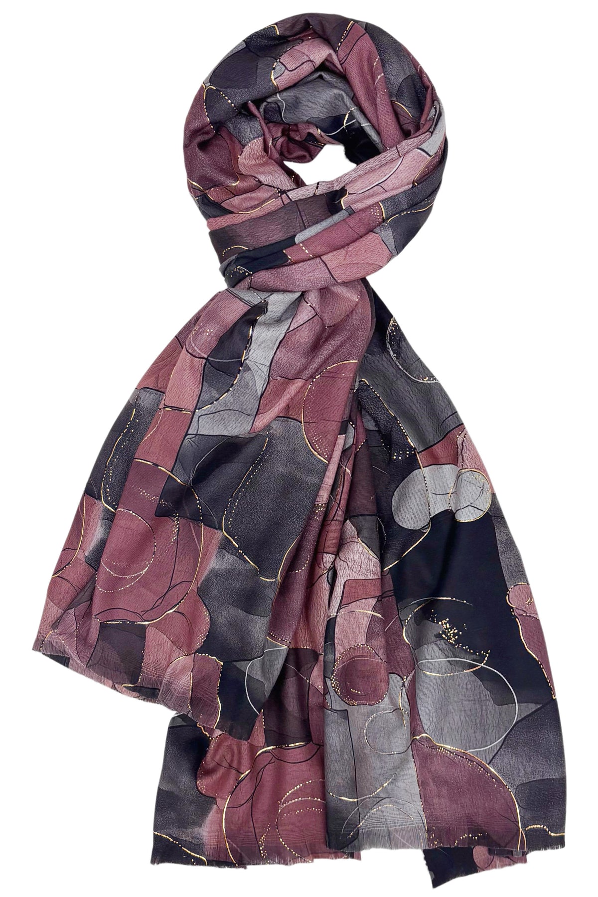 Foulard imprimé feuille avec dorure