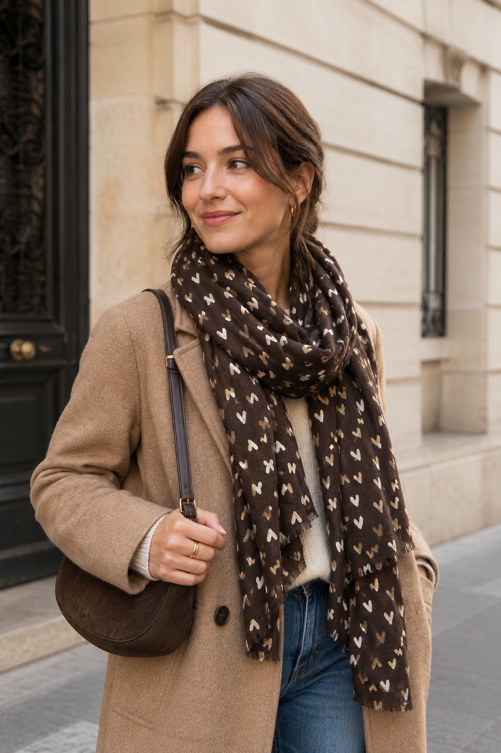 Foulard cœur avec dorure
