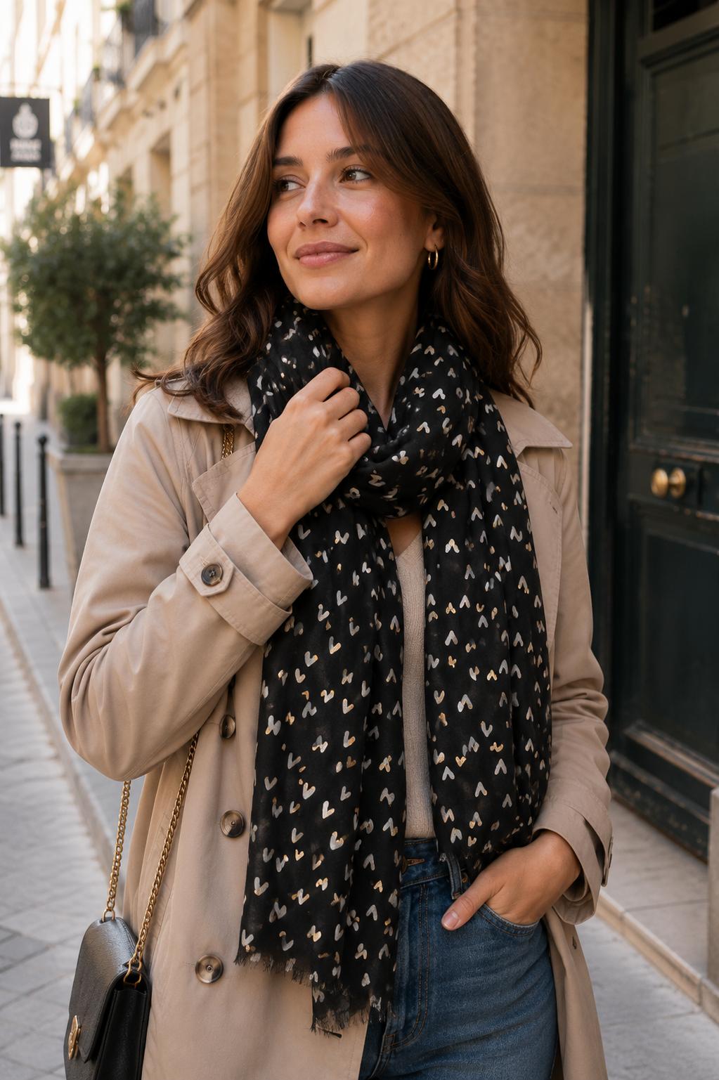Foulard cœur avec dorure