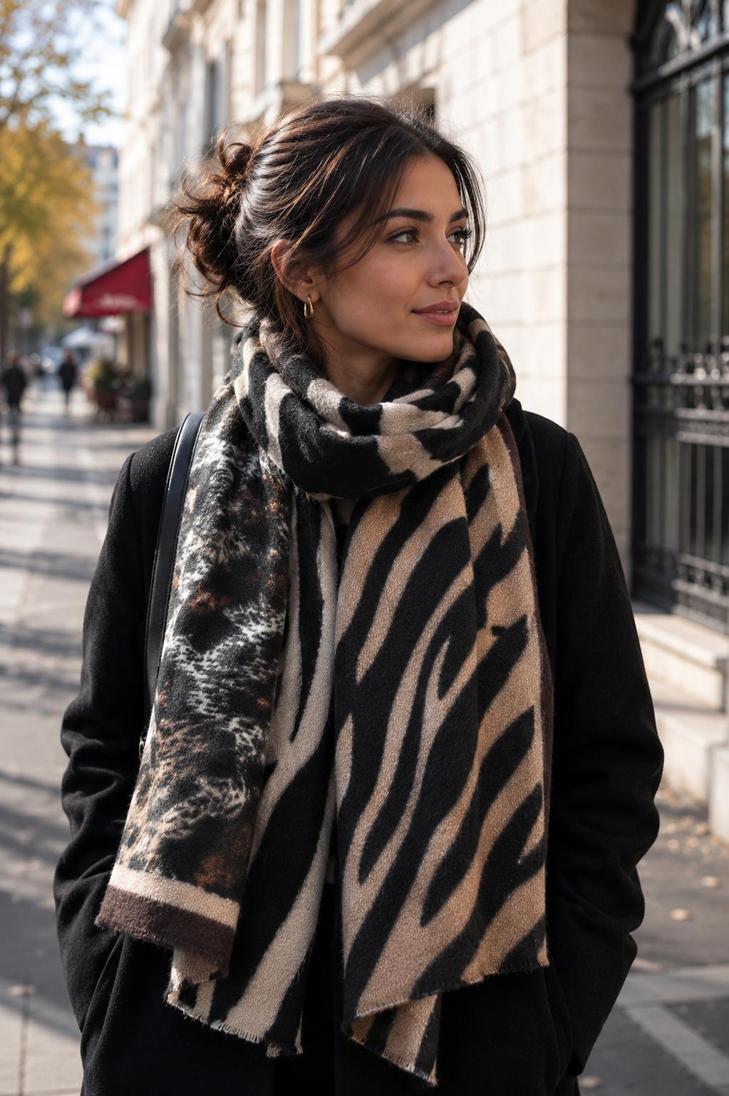 Écharpe motif animalier