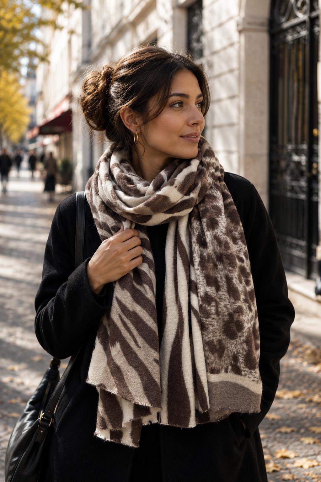 Écharpe motif animalier