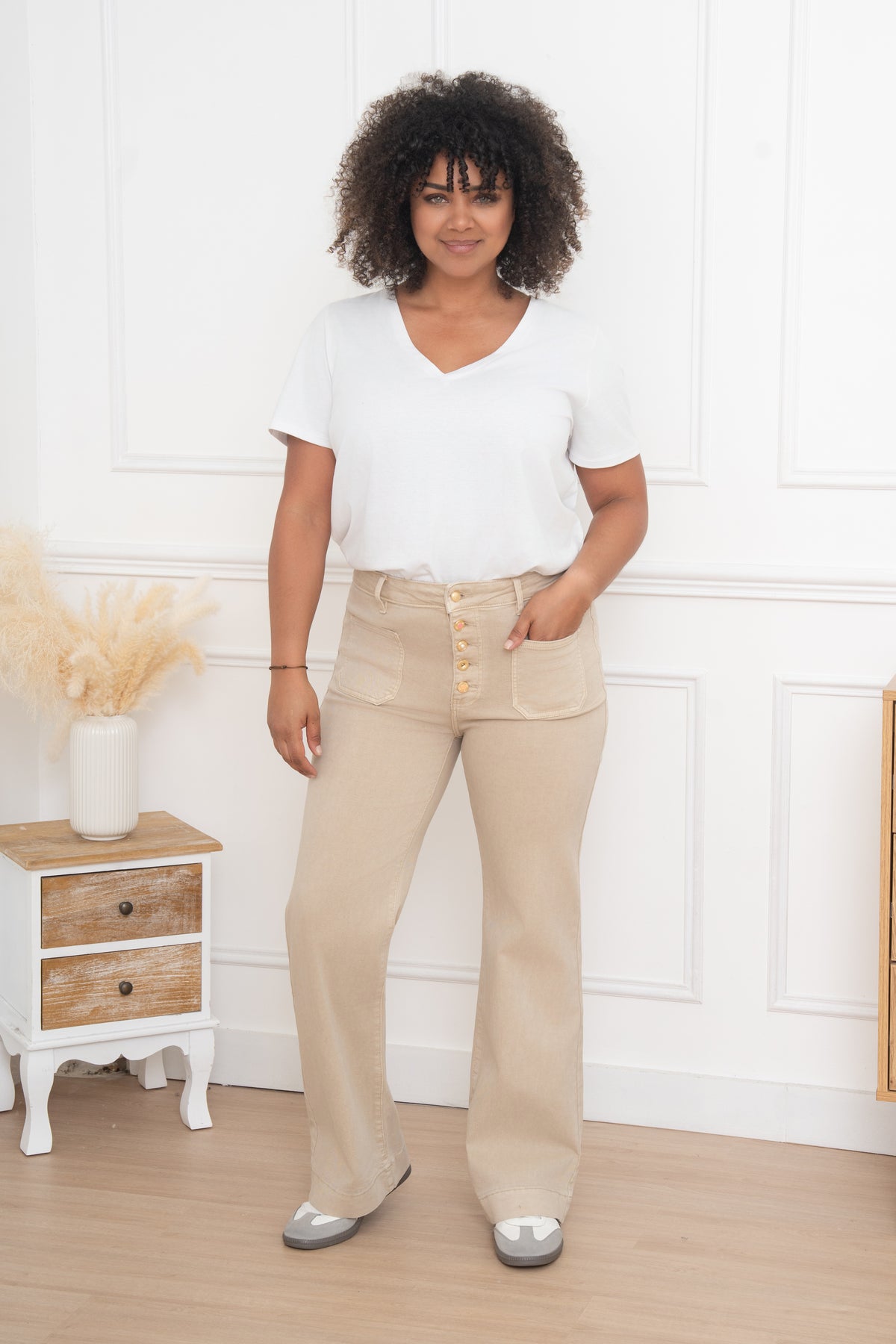 👖 Jean taille haute nude