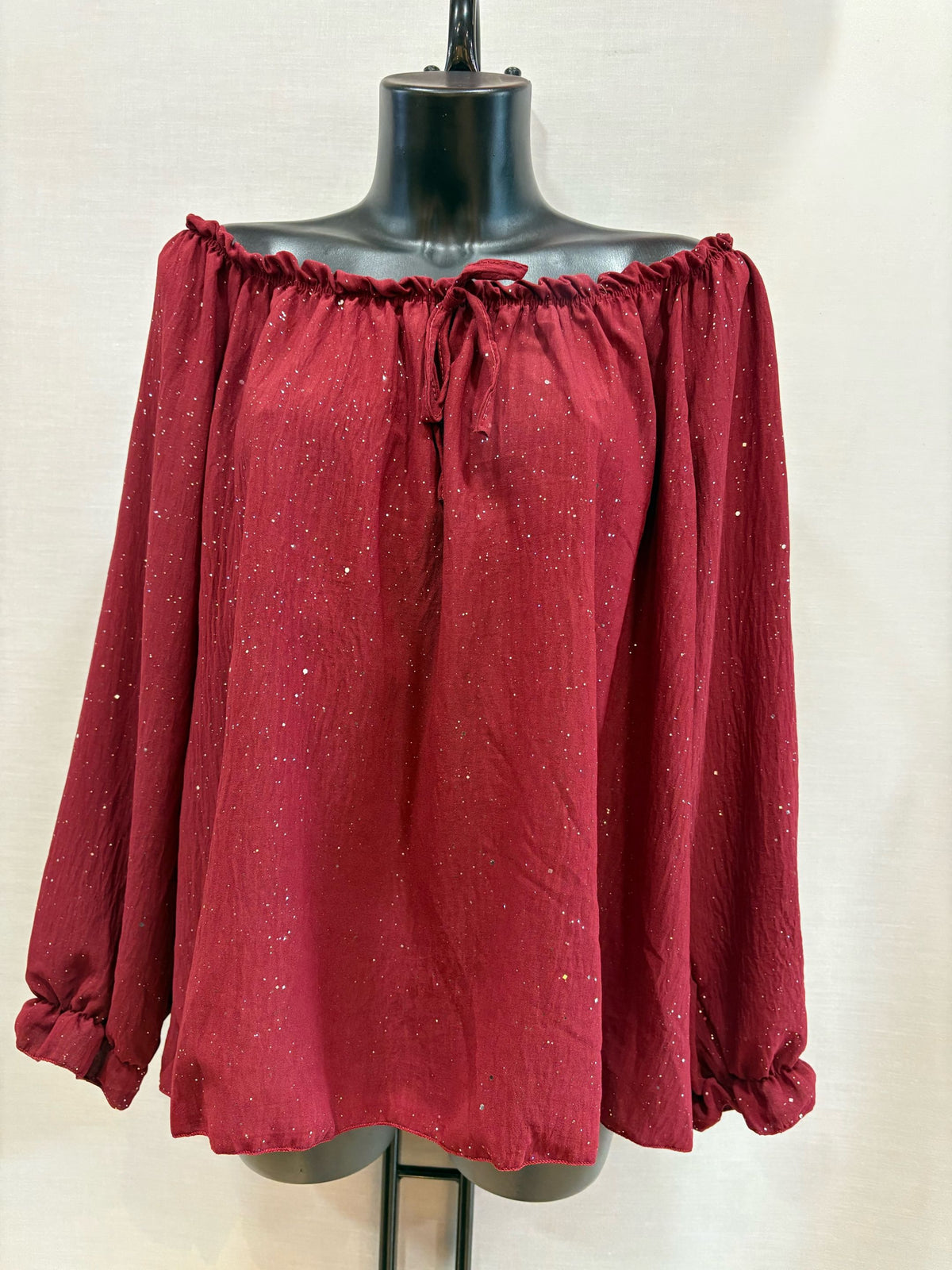 Blouse à paillettes avec nœud décoratif ✨