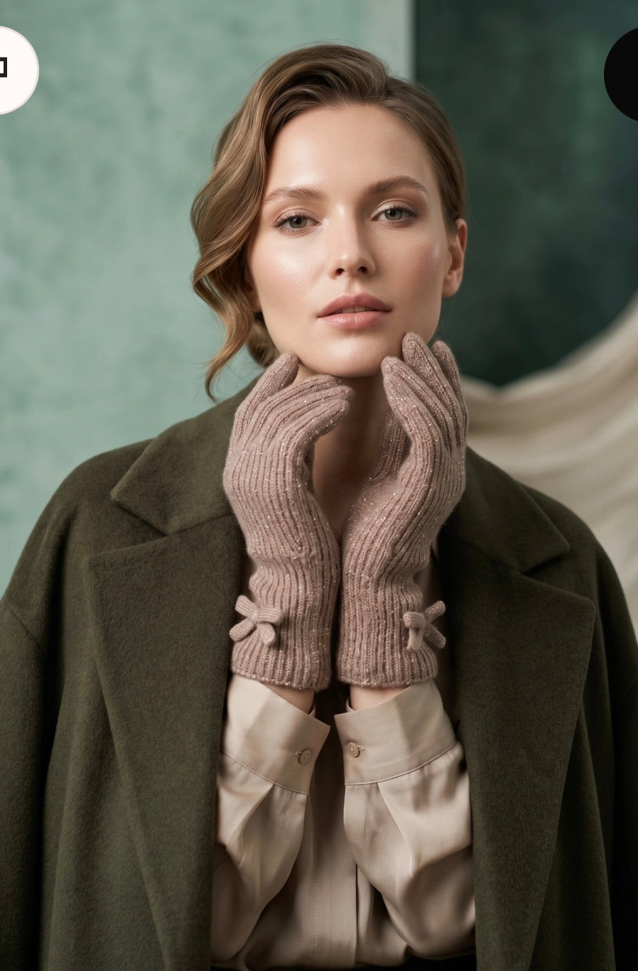 Gants en tricot lurex