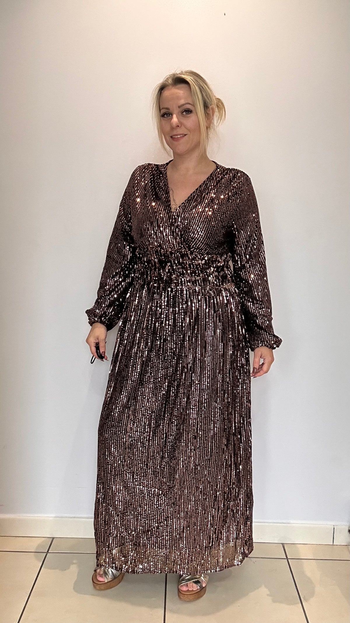 Robe sequins longue