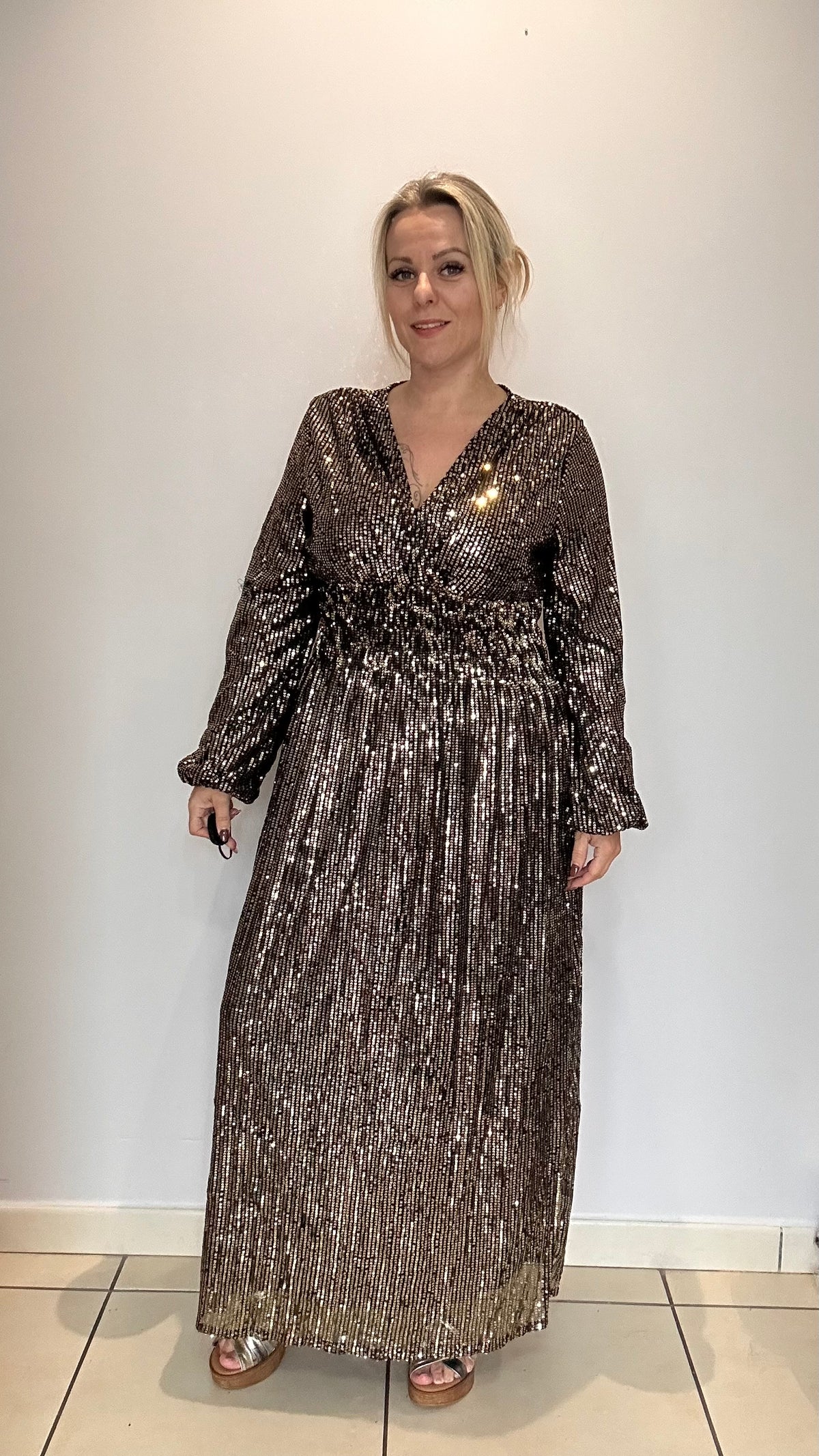 Robe sequins longue