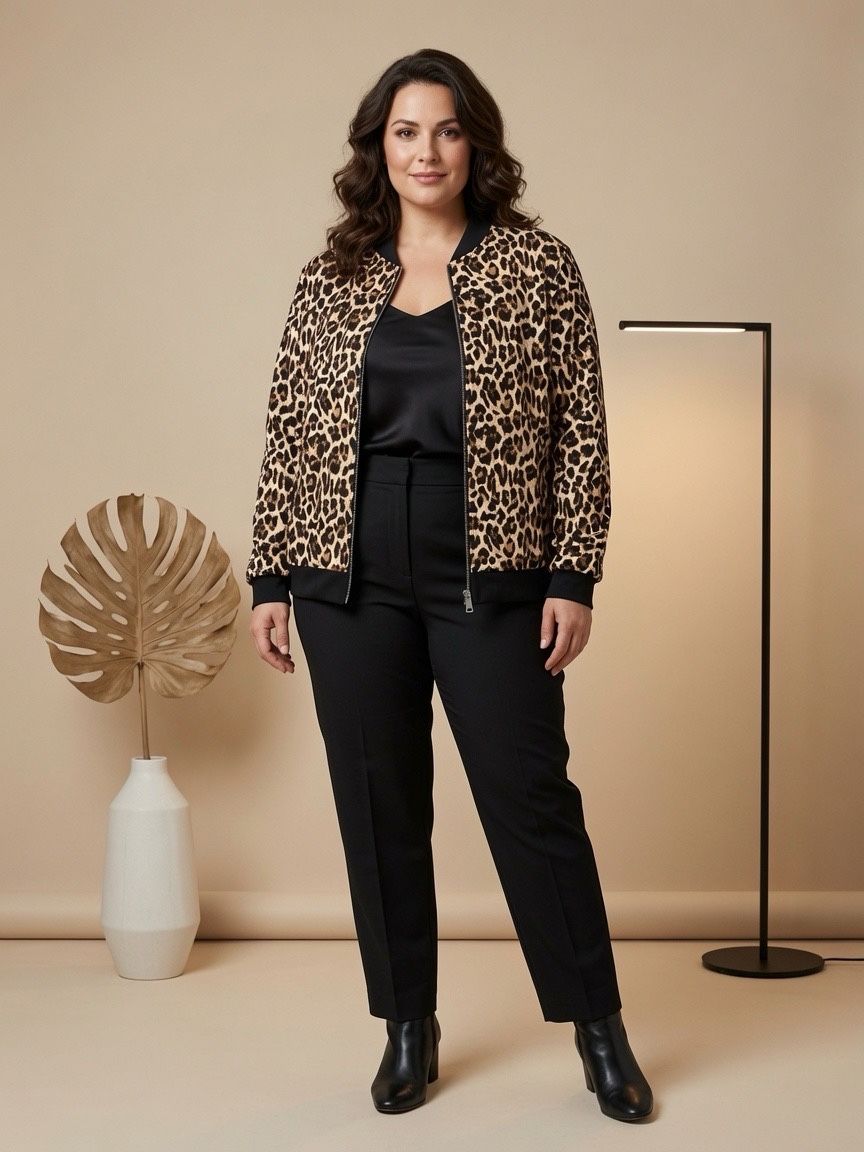Veste zippée léopard