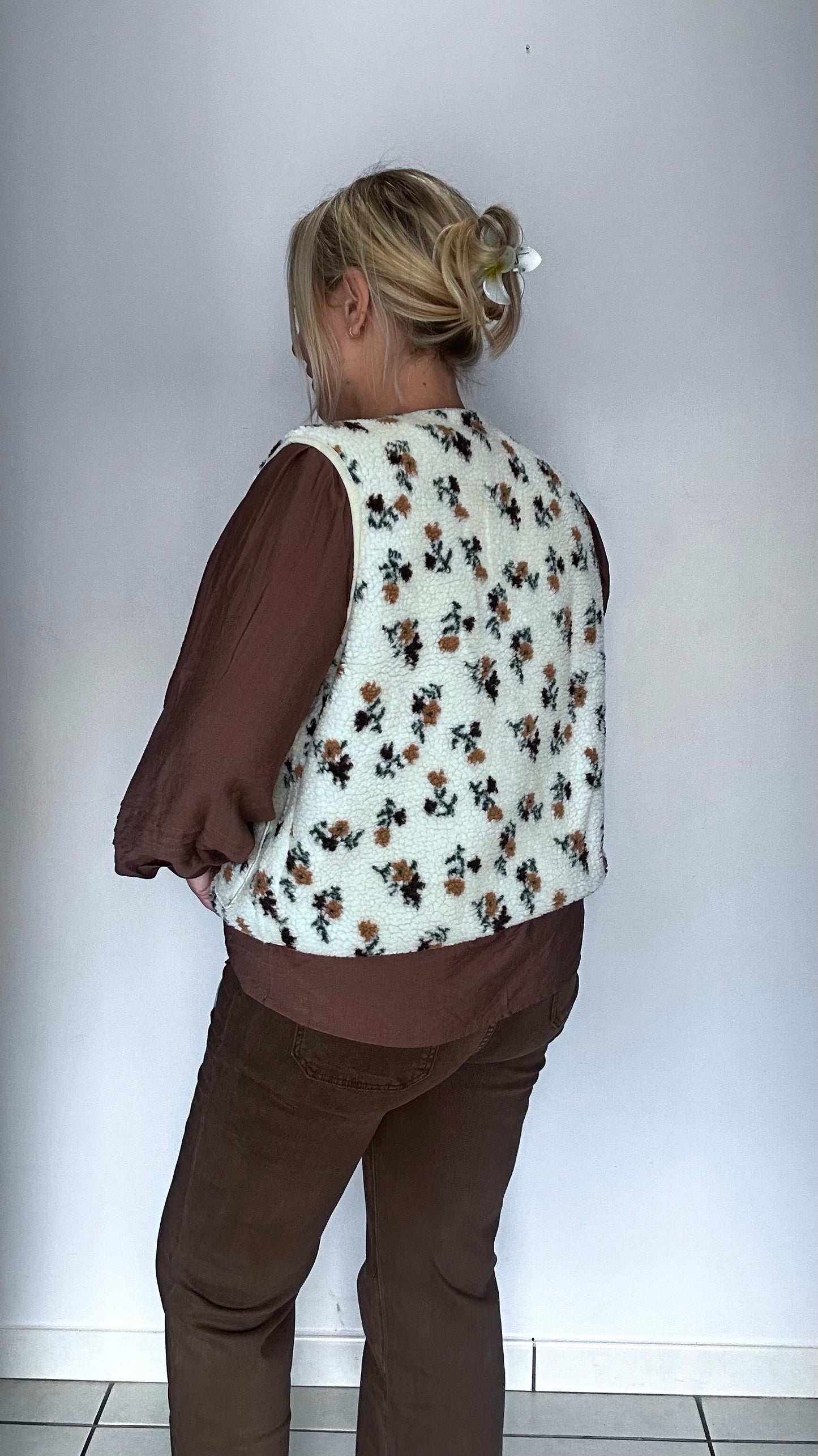 Gilet sans manches beige