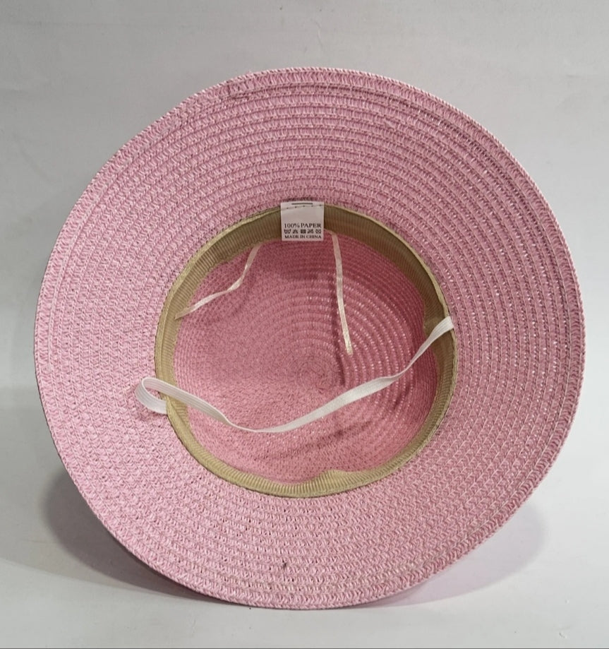 Chapeau fille, décor petites fleurs