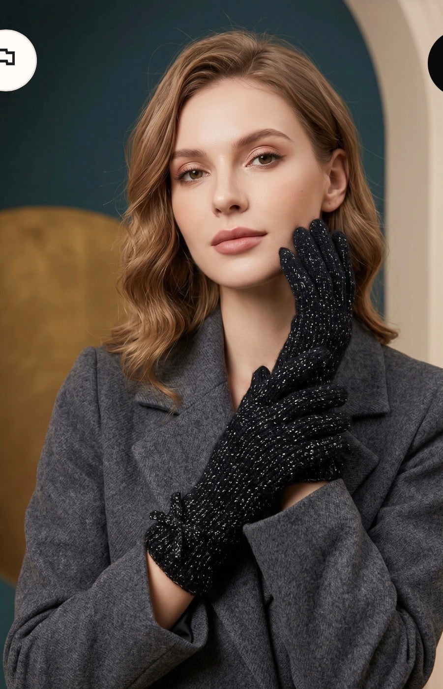 Gants en tricot lurex