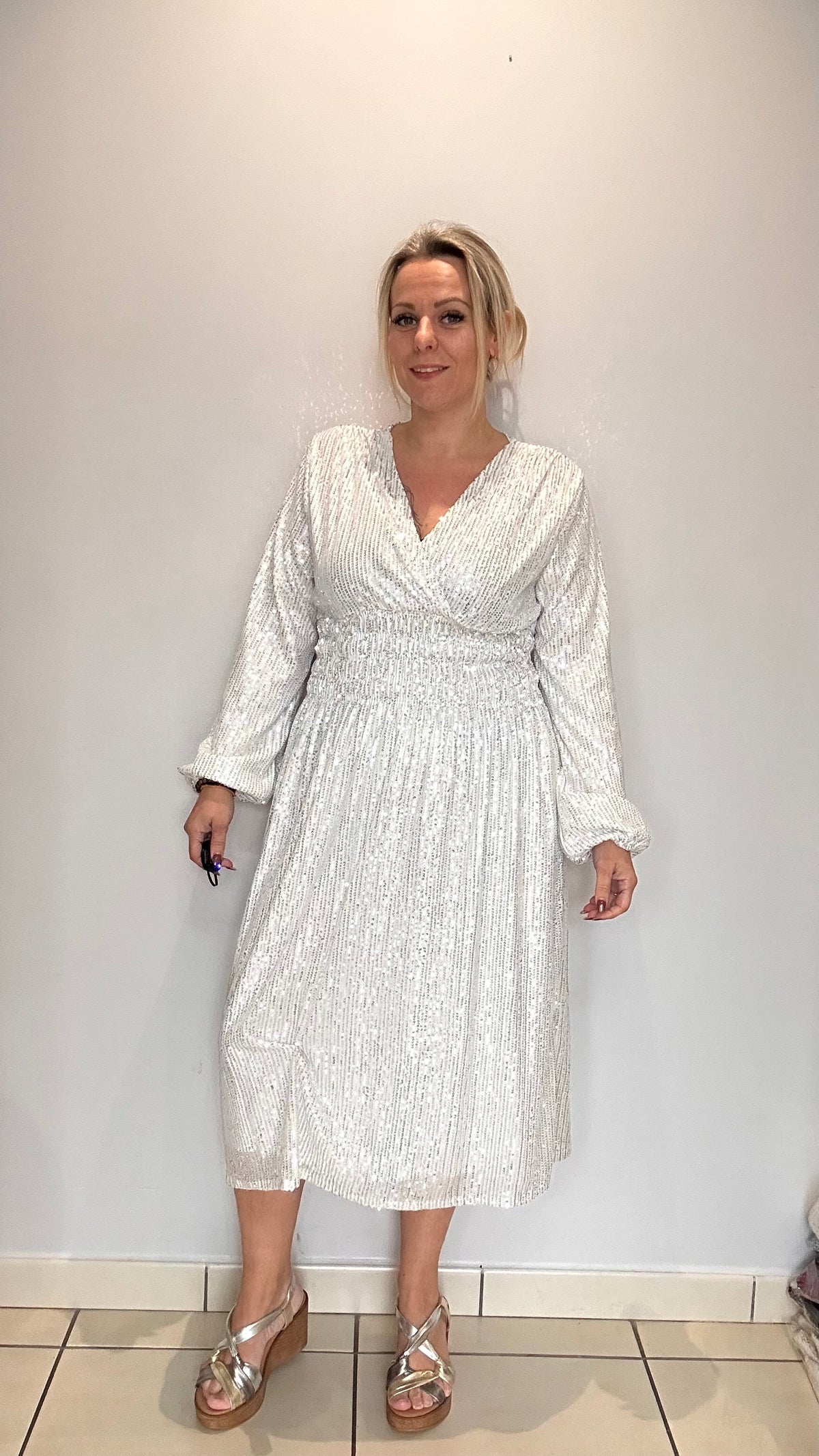 Robe sequins mi longue