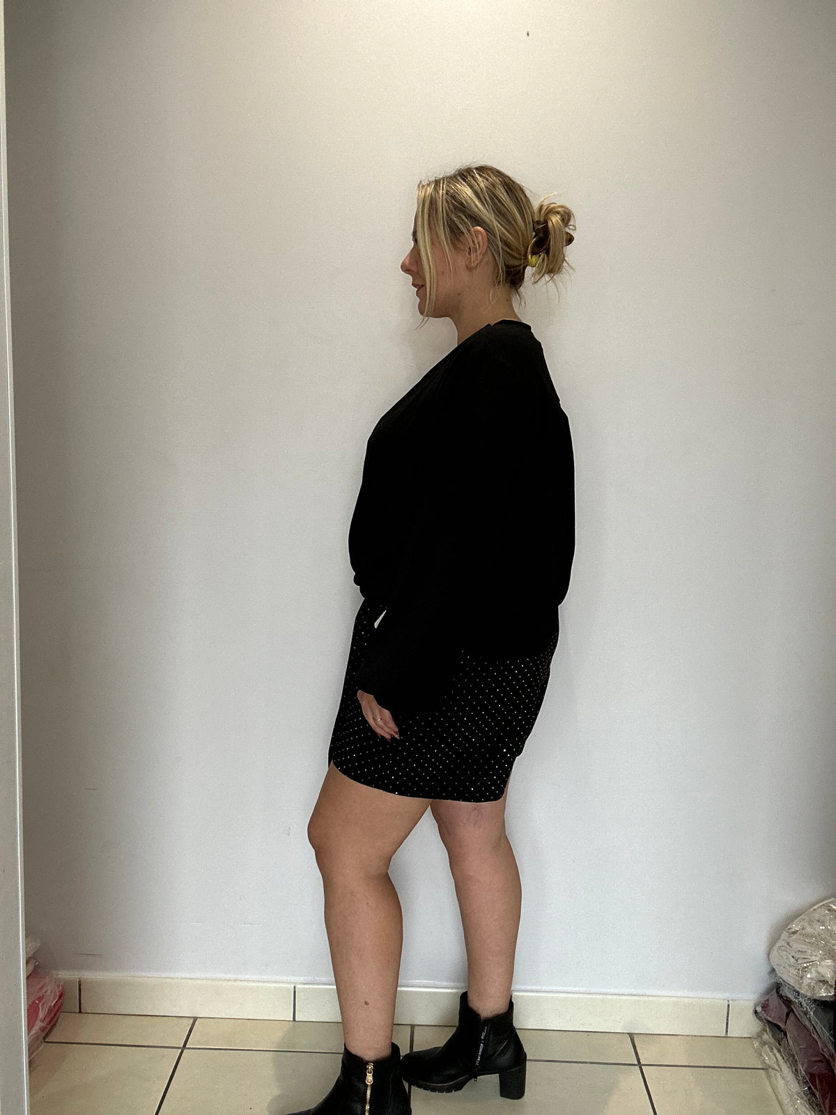 ✨ Jupe-short en suédine à strass ✨