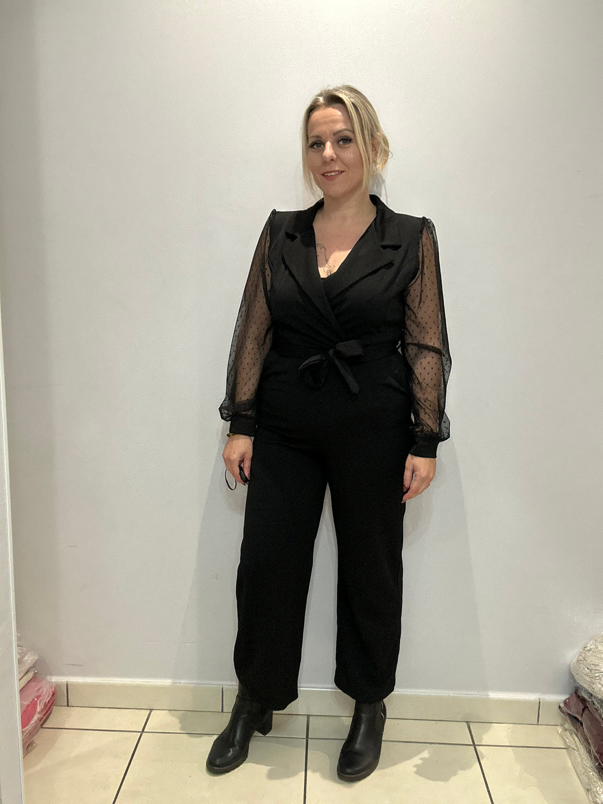 ✨ Combinaison élégante à manches transparentes ✨
