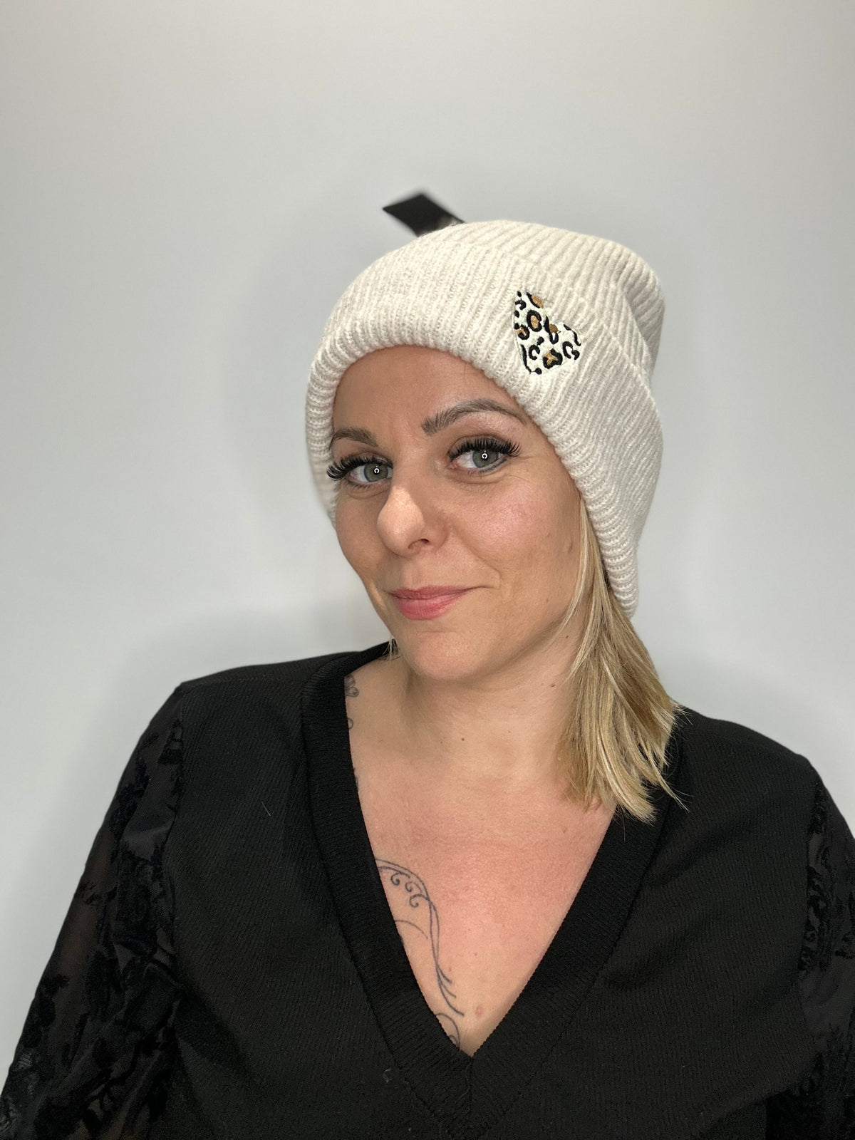 Bonnet d’hiver avec cœur léopard 🐆🤎