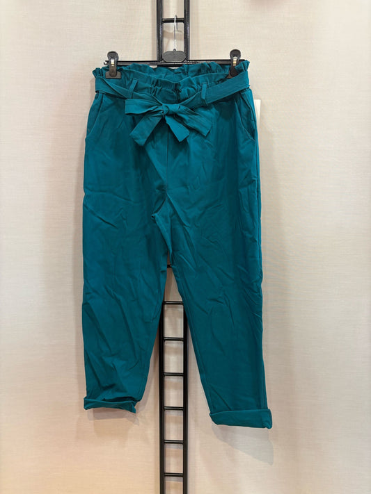 Pantalon confort taille haute – bleu canard