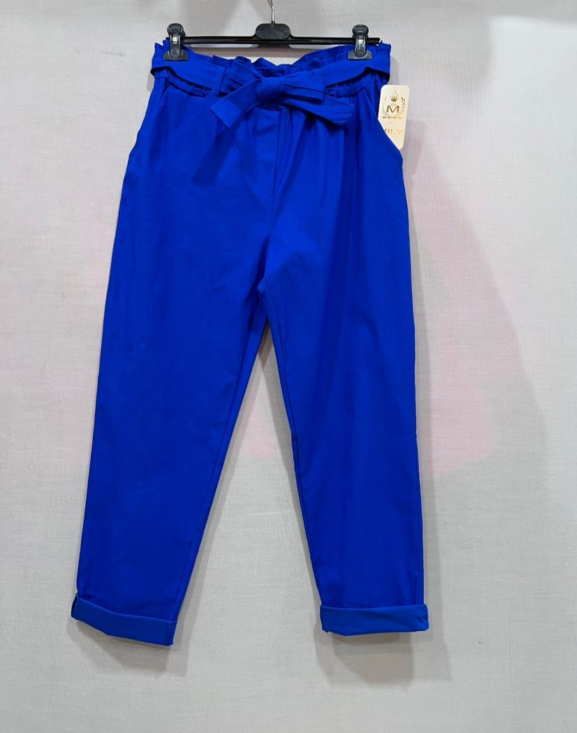 Pantalon confort taille haute bleu