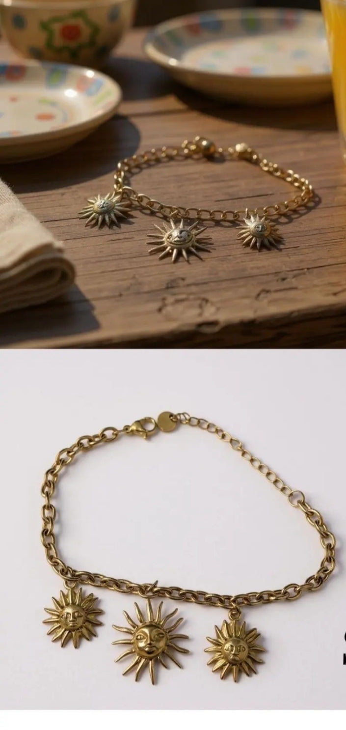 Bracelet soleil acier inoxydable