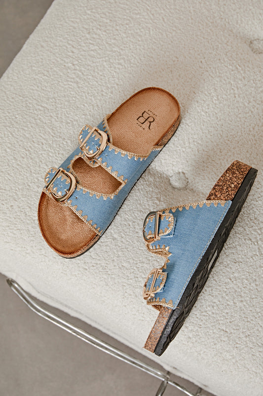 sandale bleu jean