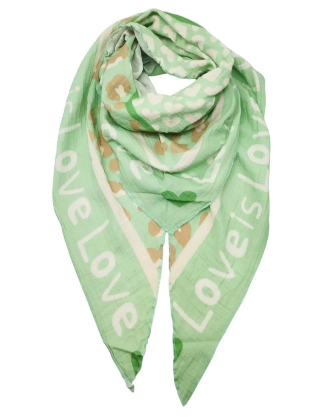 Triangle en gaze de coton "love"