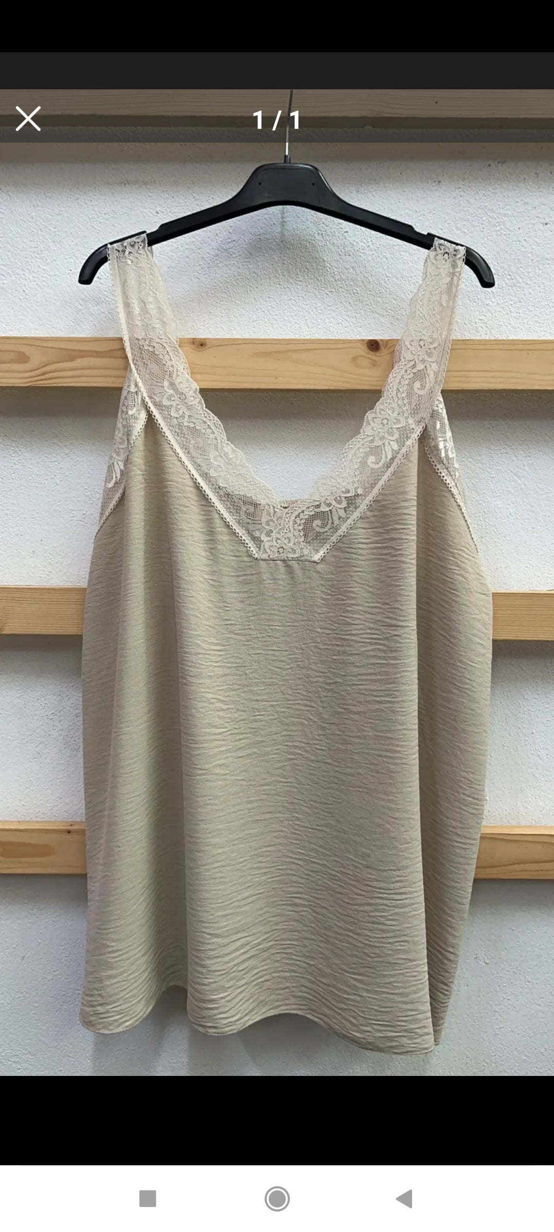 Débardeur dentelle beige grande taille
