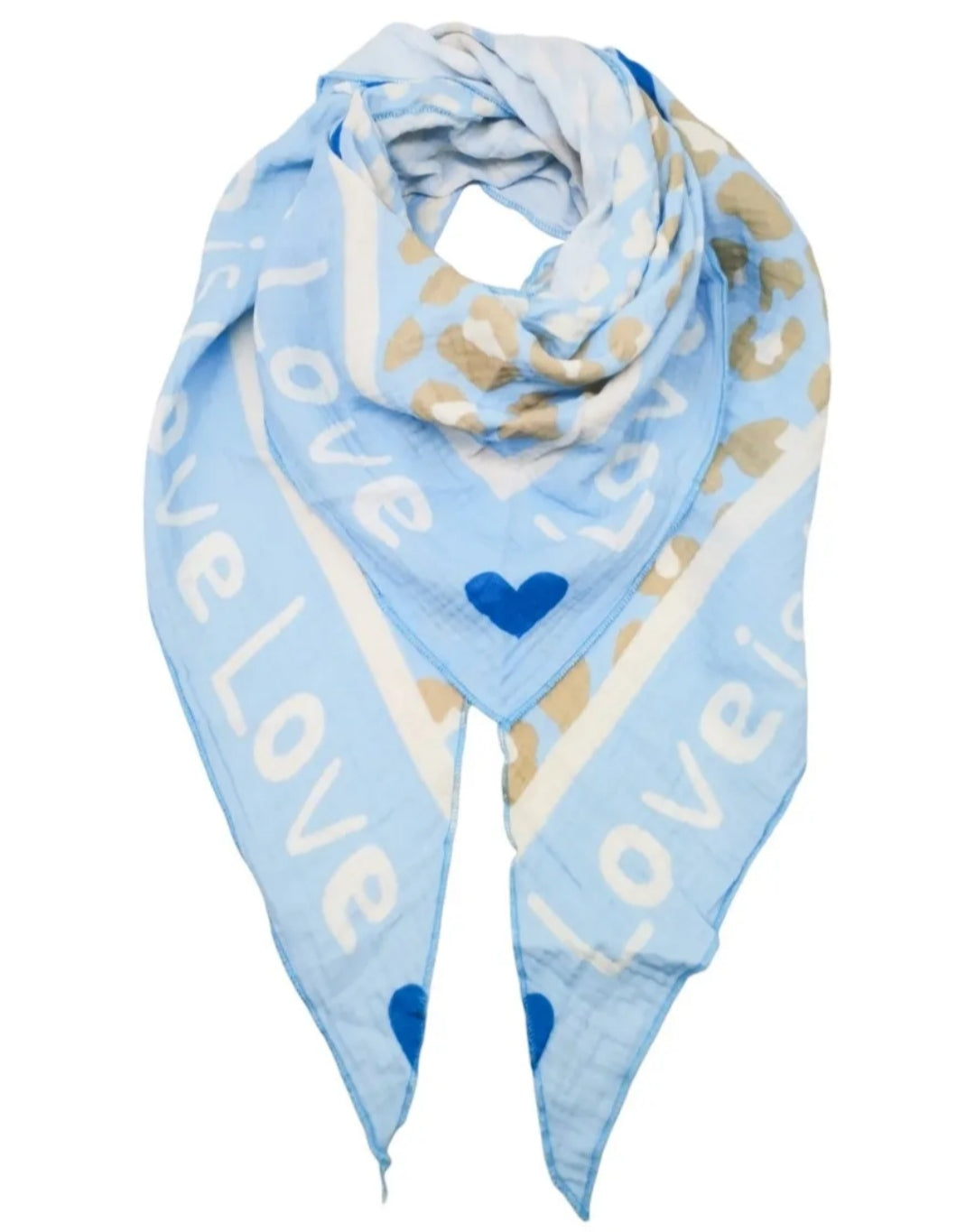 Triangle en gaze de coton "love"