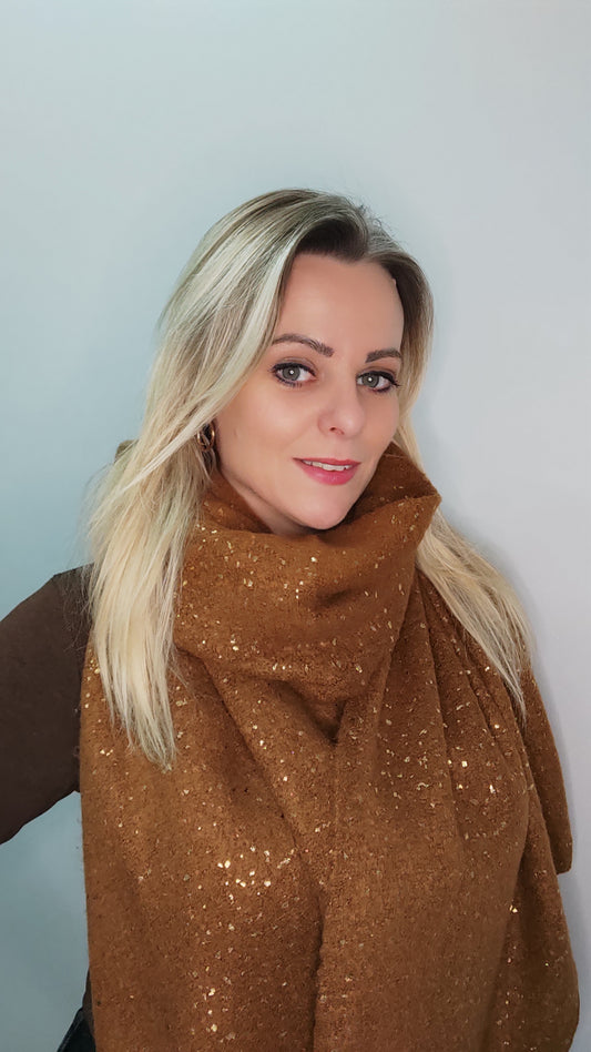 Écharpe Camel paillettes