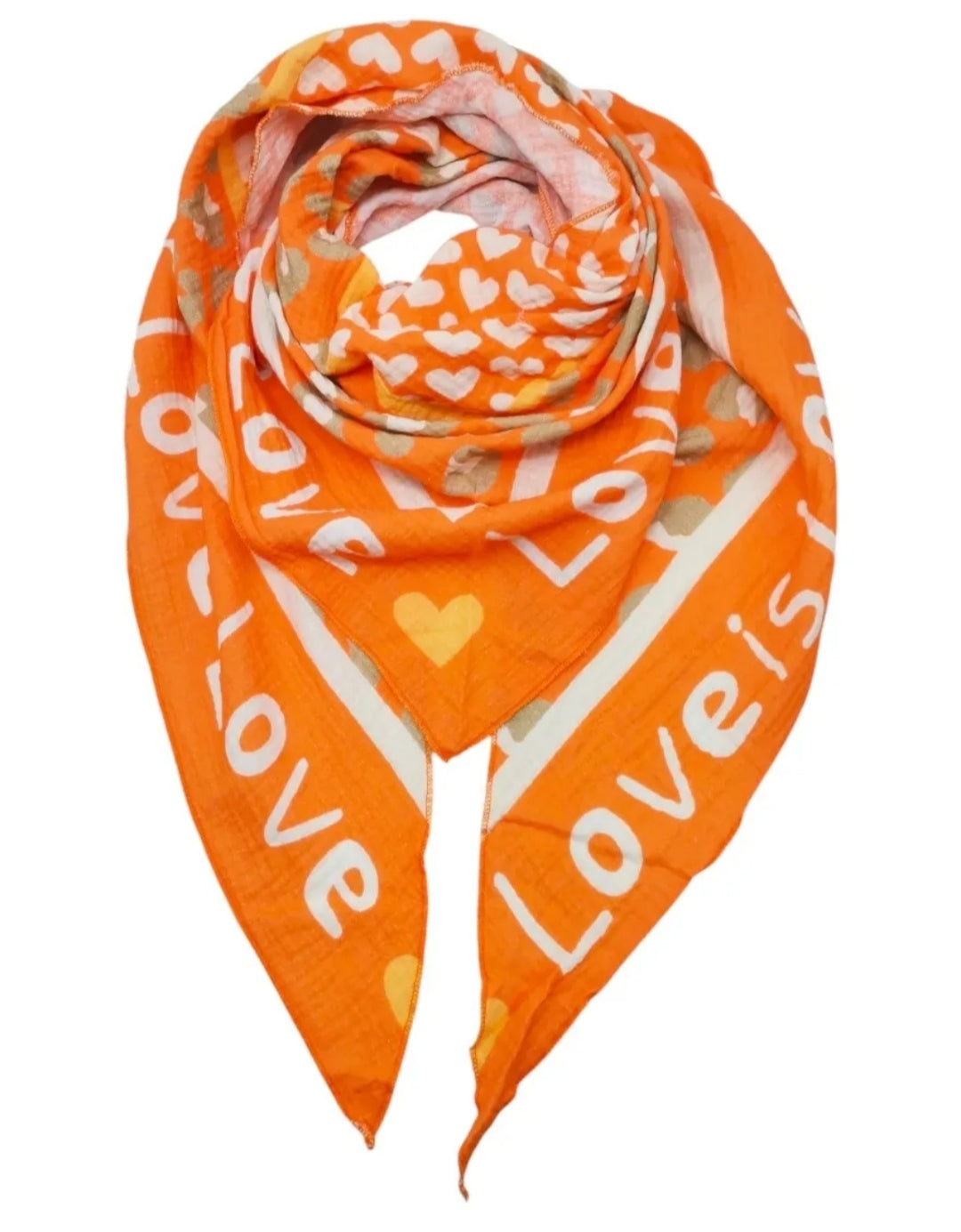 Triangle en gaze de coton "love"
