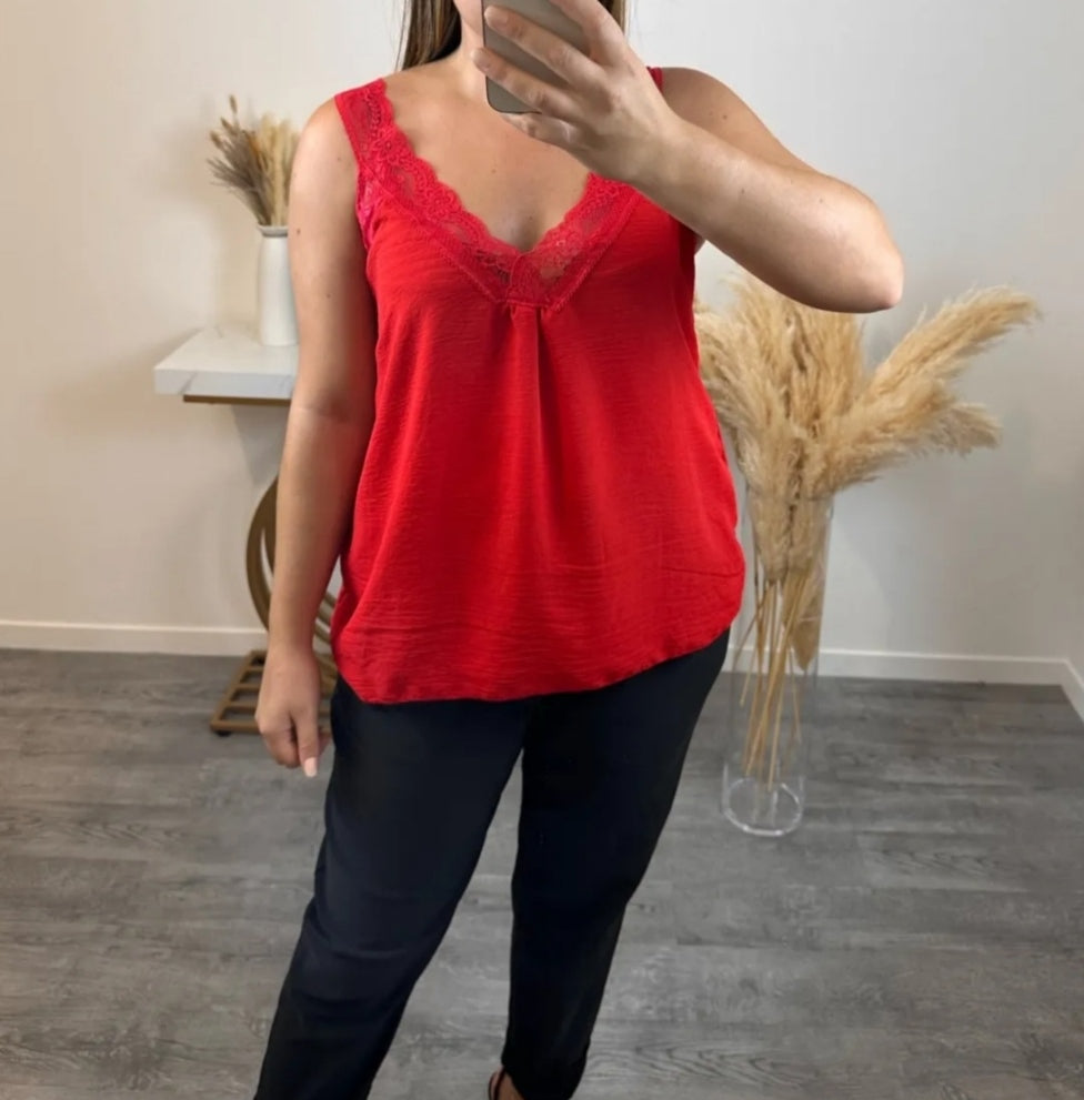 Débardeur dentelle grande taille