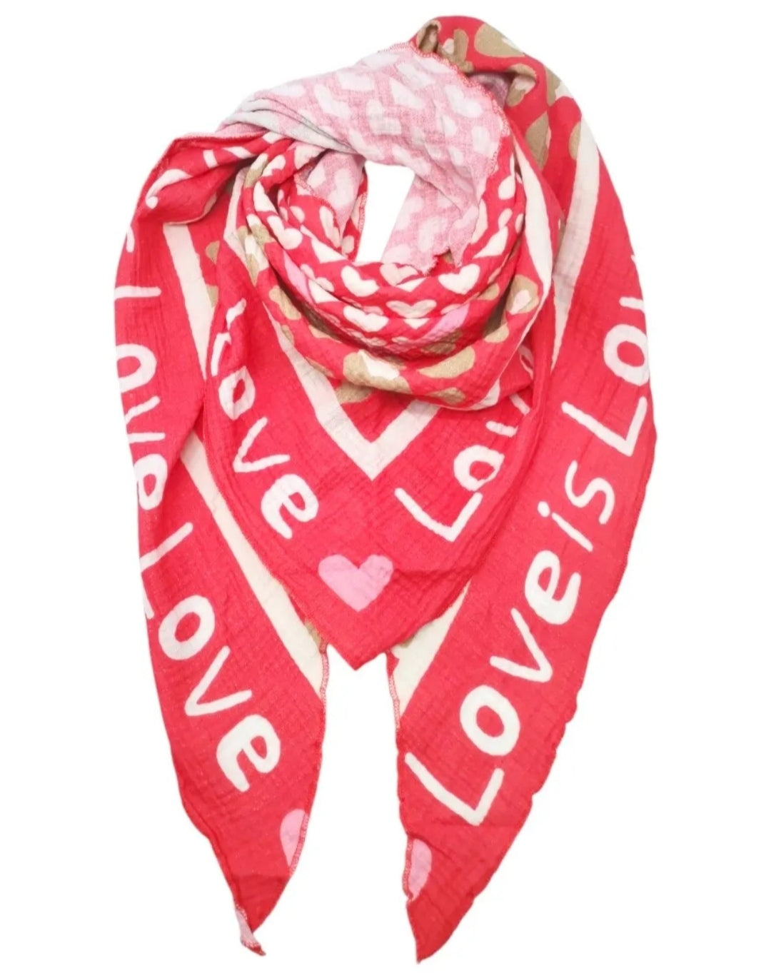 Triangle en gaze de coton "love"