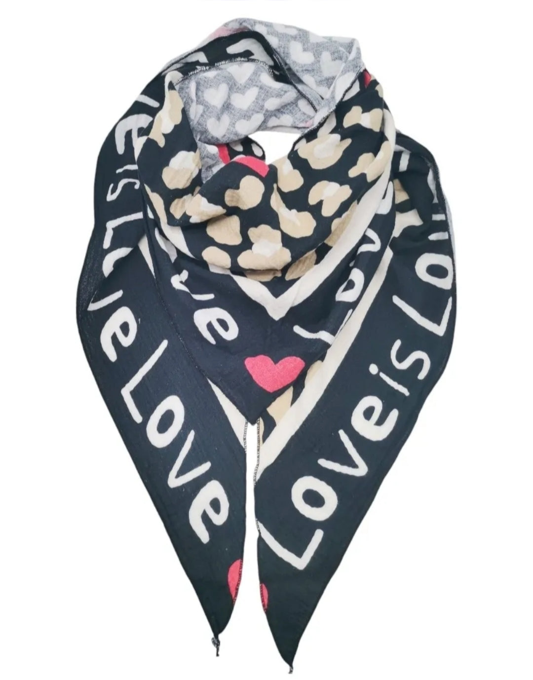 Triangle en gaze de coton "love"