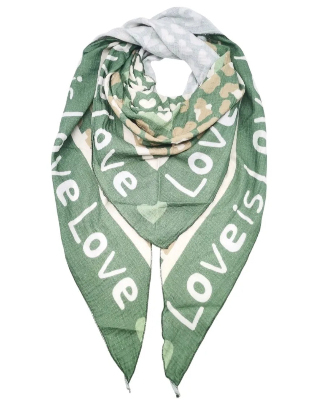 Triangle en gaze de coton "love"